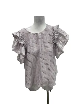 Purple Eyelet Shift Top