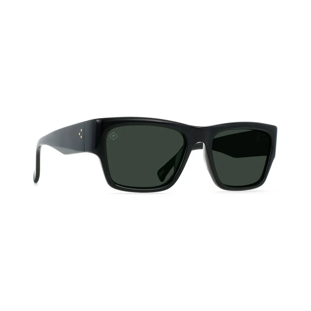 RAEN SUNGLASSES RUFIO - RECYCLED BLACK/GREEN POLARIZED