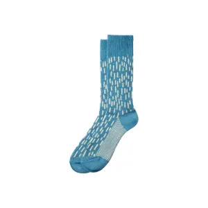 Rain Drop Crew Sock - Blue