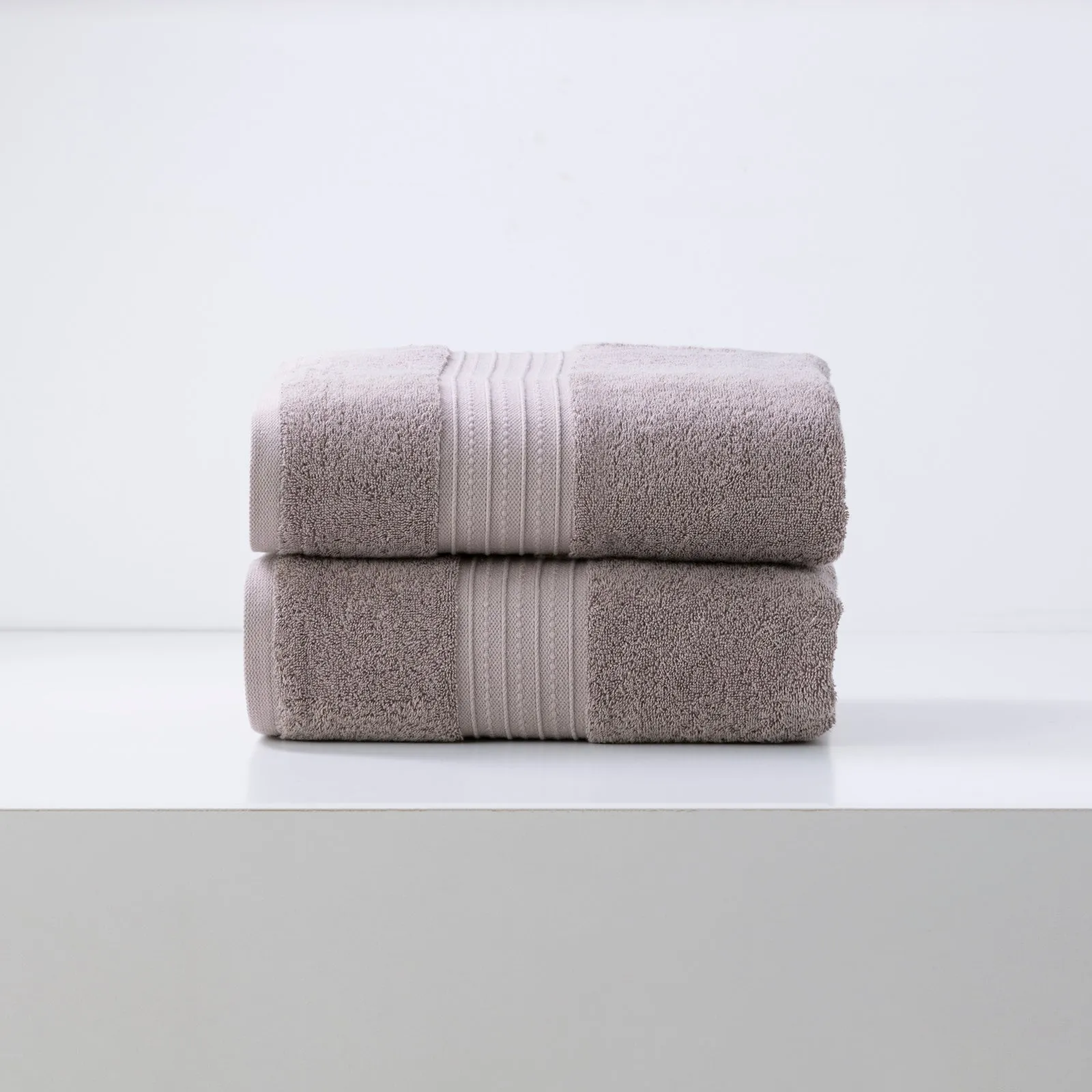 Renee Taylor Brentwood 650 GSM Low Twist 2 Pack Bath Sheet - WHISPER