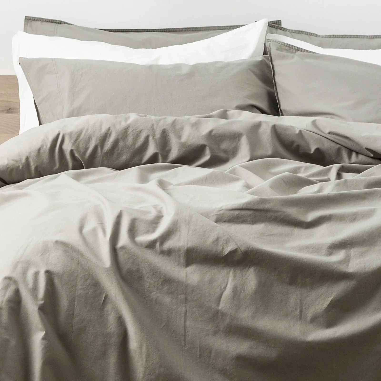 Renee Taylor Lorimer 300TC Stone washed Quilt Cover Set - Moon Mist