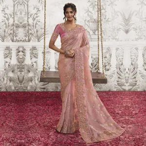 Rose Radiance Zardozi Sequinned Saree