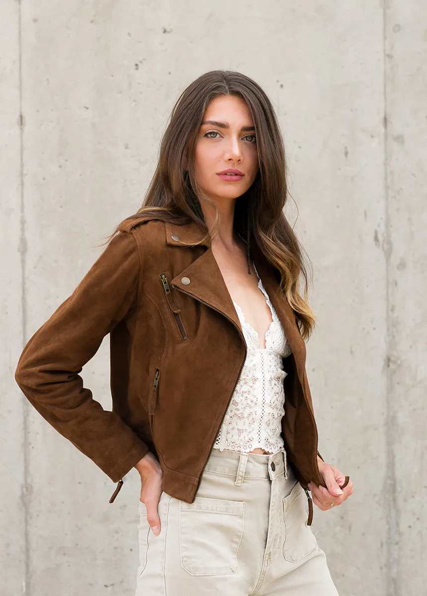 Roxana Leather Jacket in Nutmeg