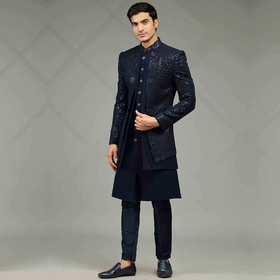 Royal Blue Indowestern Ensemble for Men