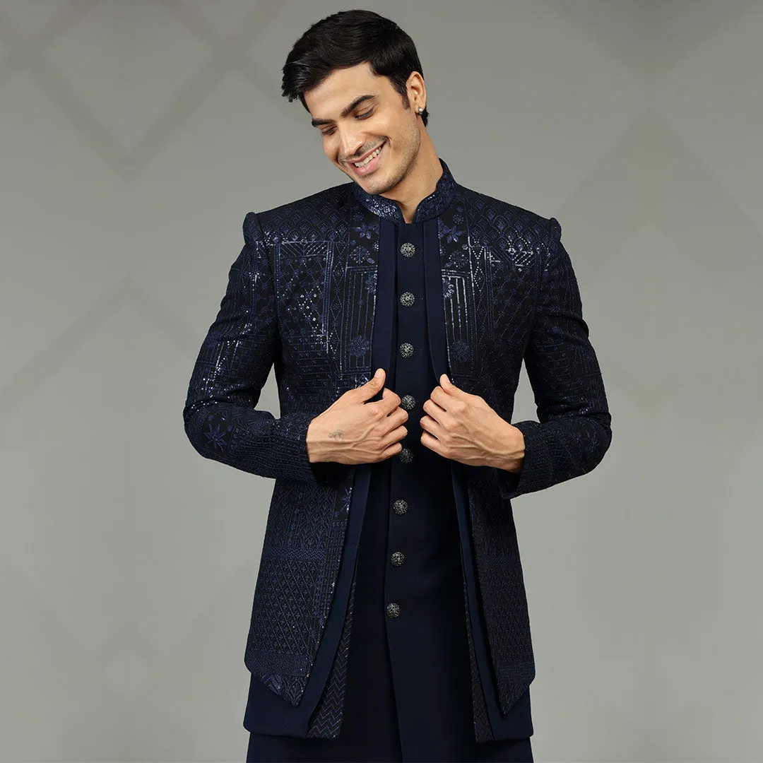 Royal Blue Indowestern Ensemble for Men