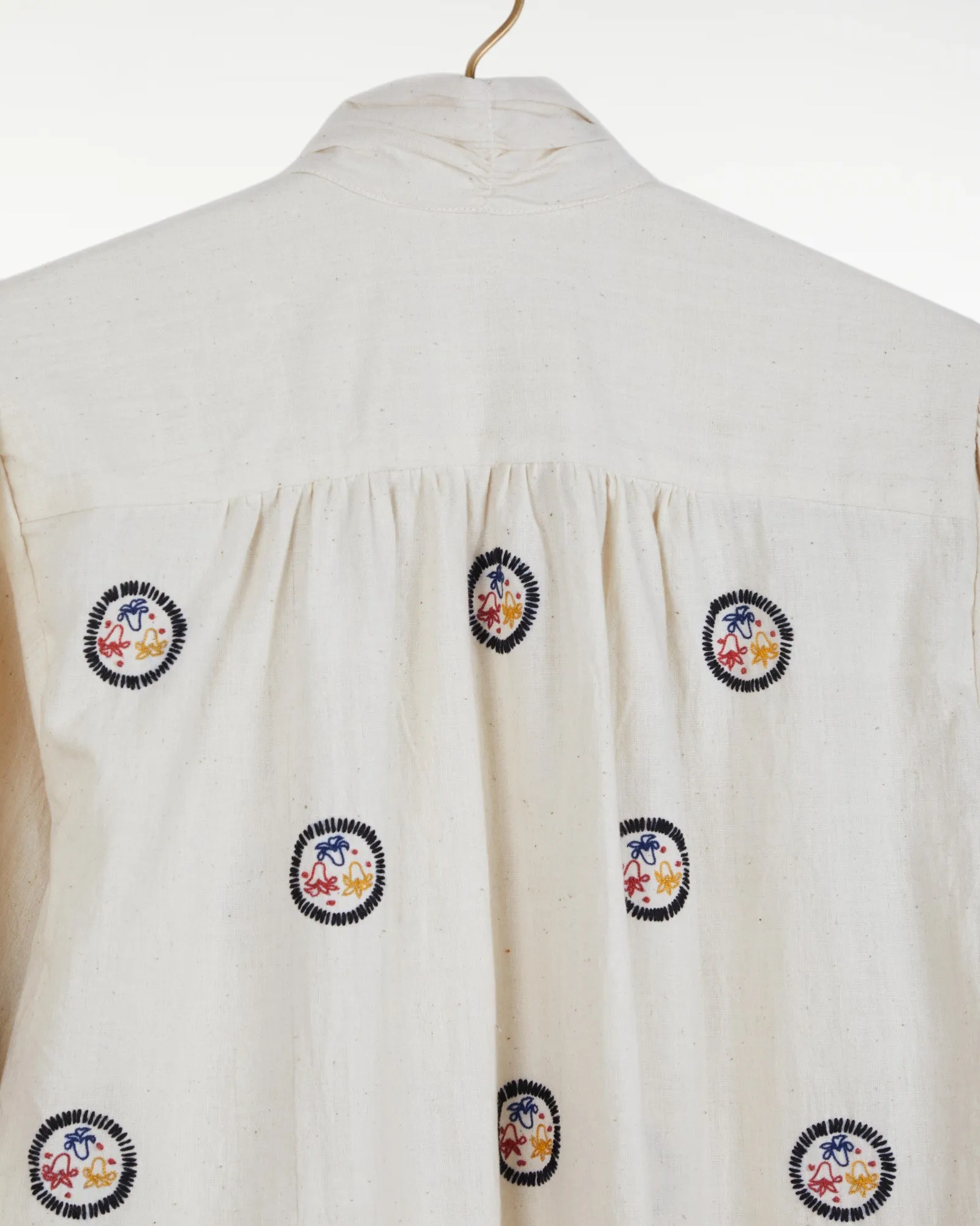 Sabrina Top Kora Natural with Embroidery