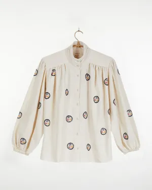 Sabrina Top Kora Natural with Embroidery