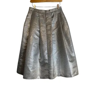 SANDRO FERRONE Metallic A-Line Midi Skirt With Pockets Women's Size 44