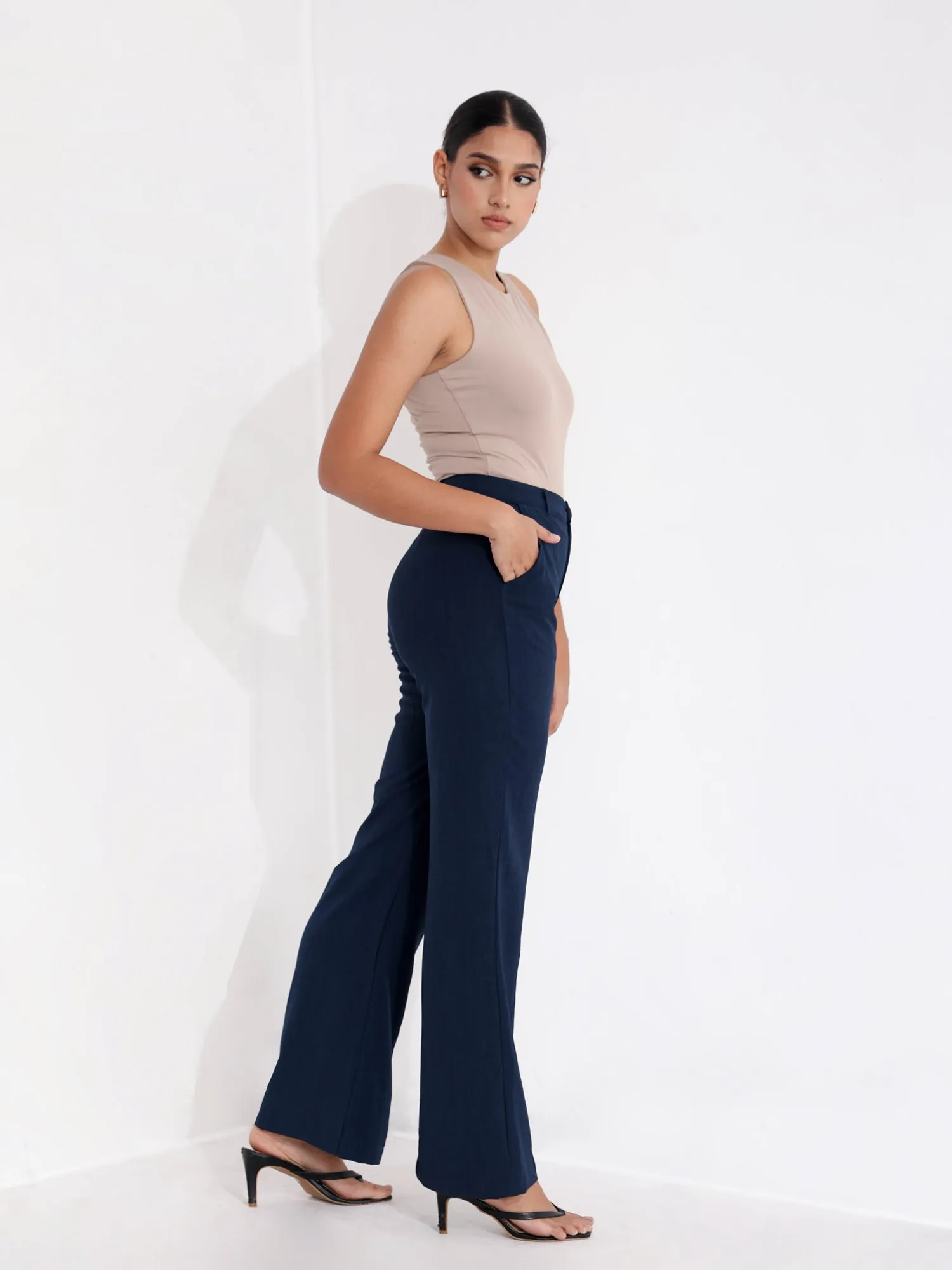 Seam Detailed Straight Leg Pant