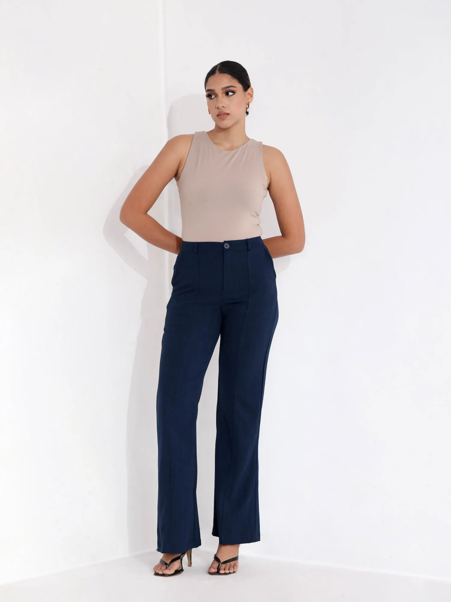 Seam Detailed Straight Leg Pant
