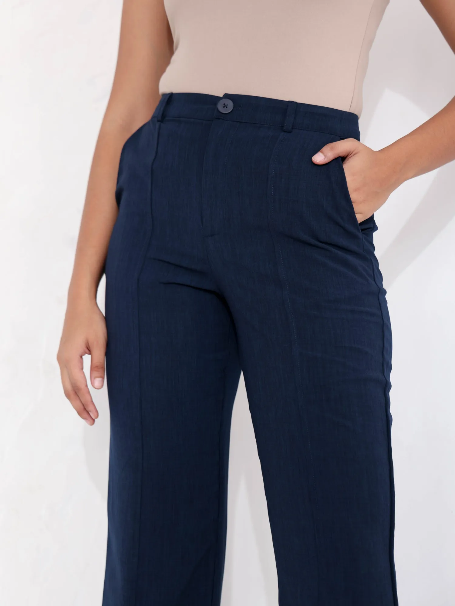 Seam Detailed Straight Leg Pant