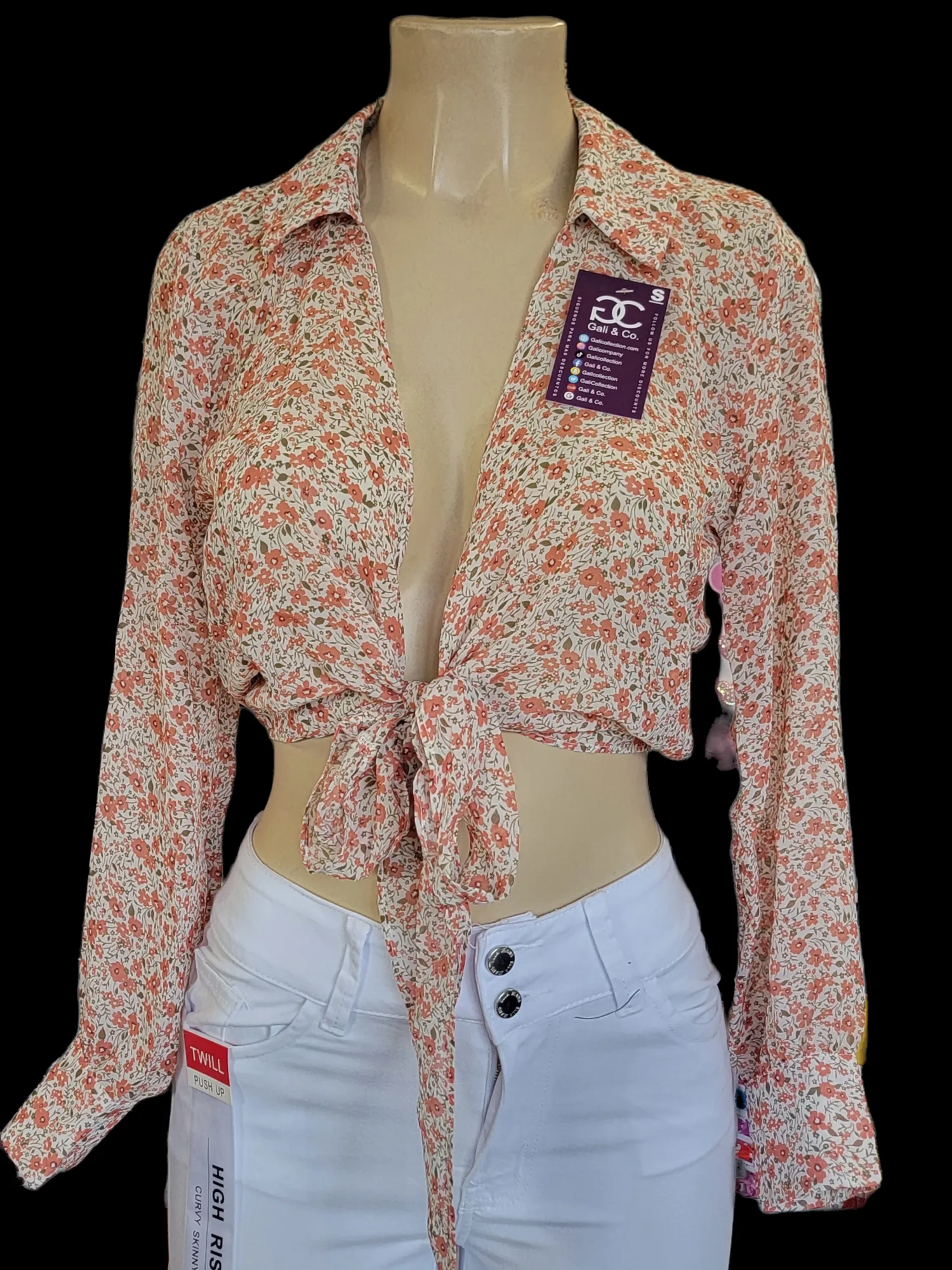 Self tie blouse WHITE