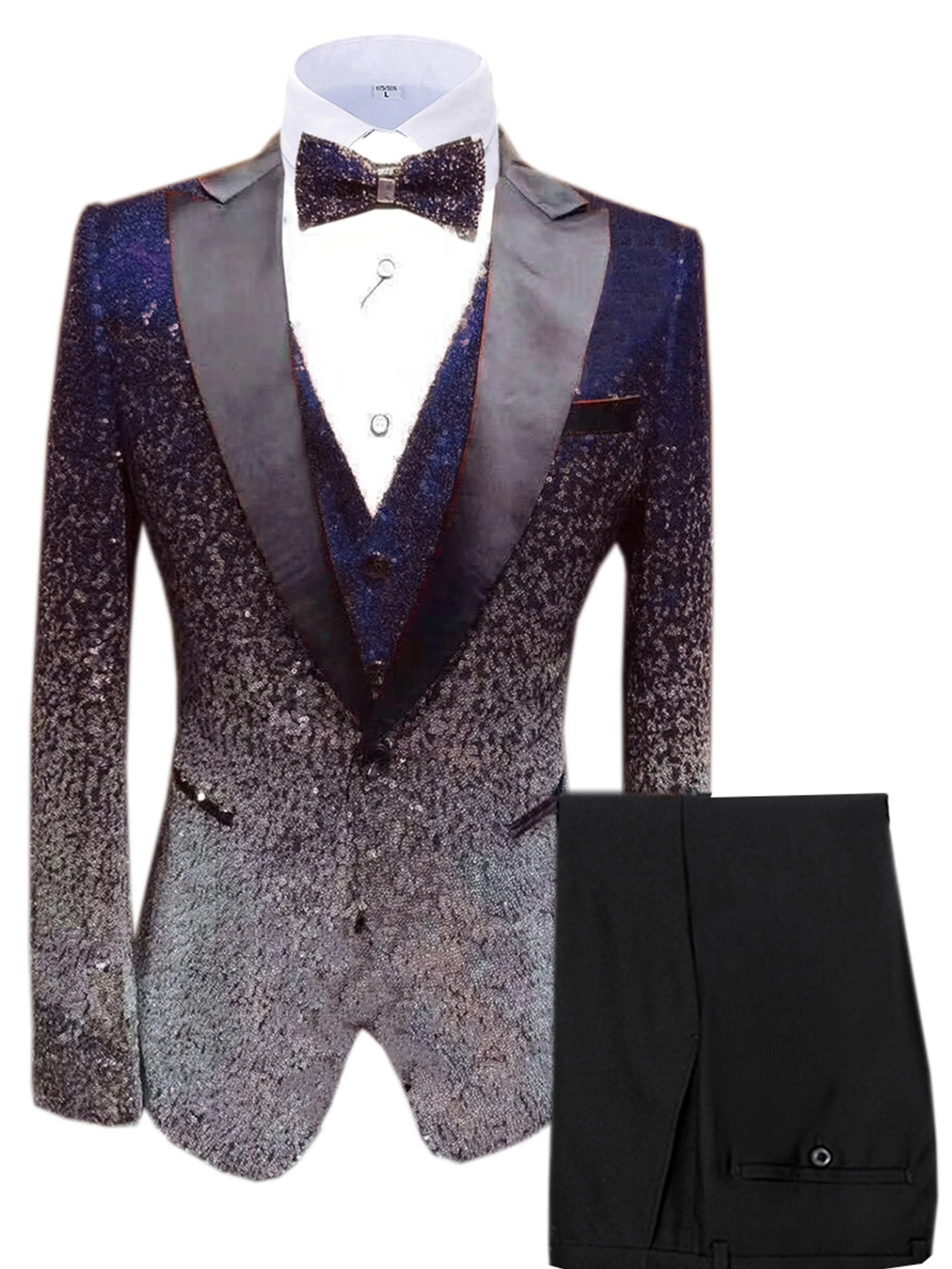 Sequins 3 Pieces Men's Suits Wedding Suit Set