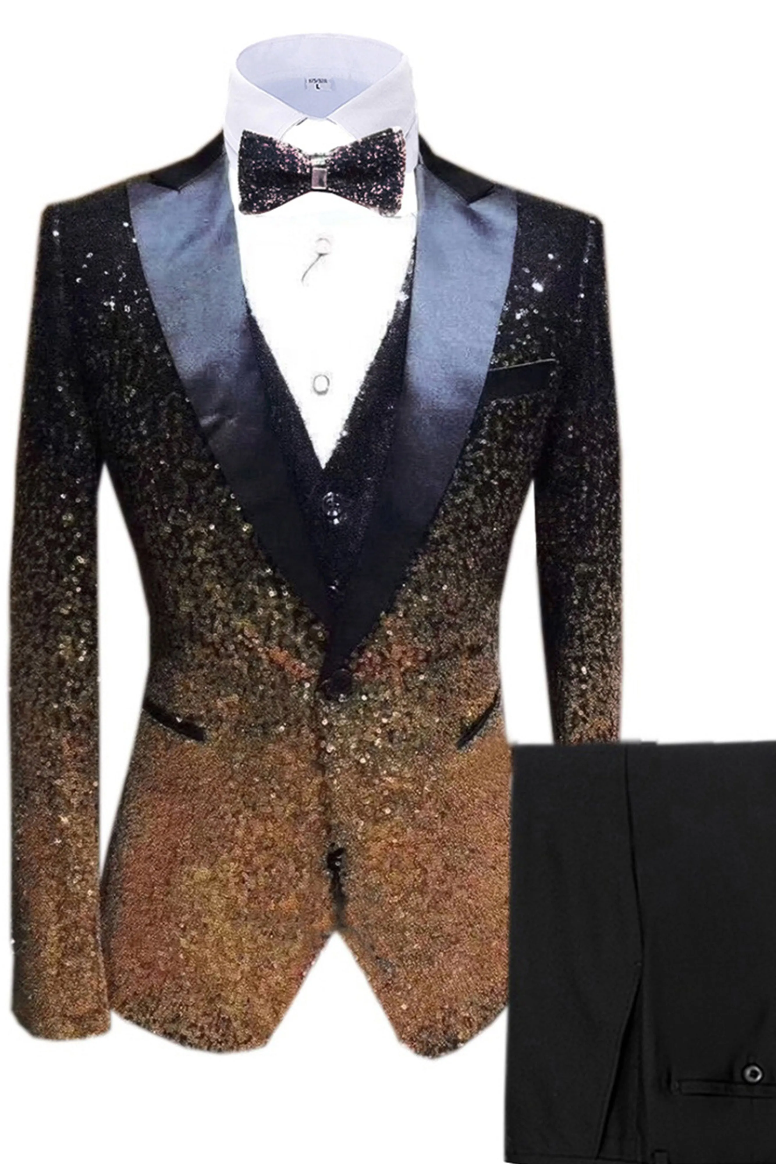 Sequins 3 Pieces Men's Suits Wedding Suit Set