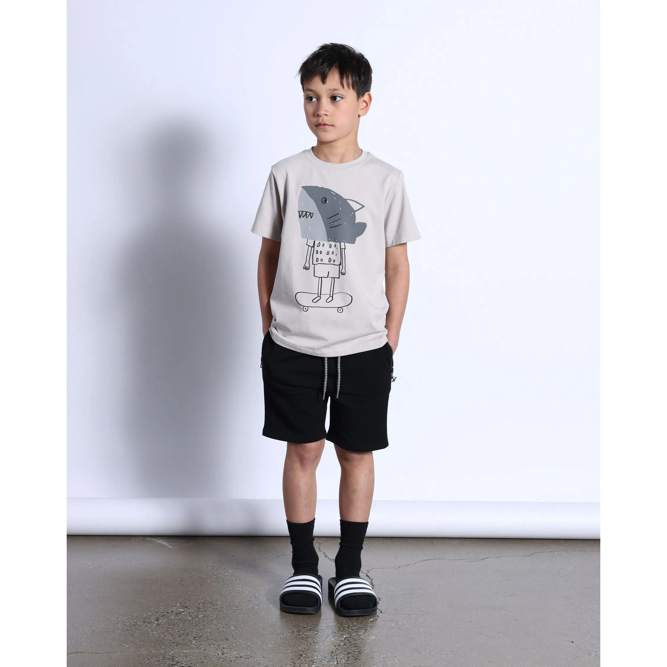 Shark Mask Tee- Chalk