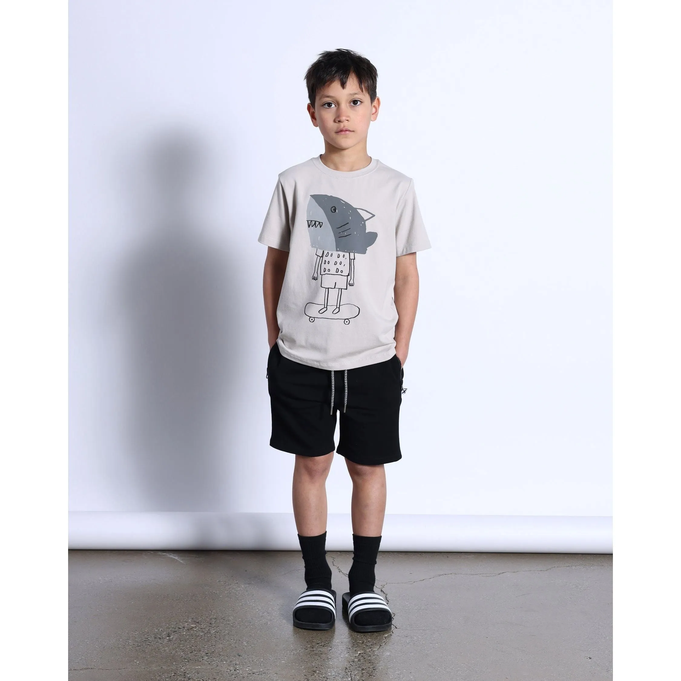 Shark Mask Tee- Chalk