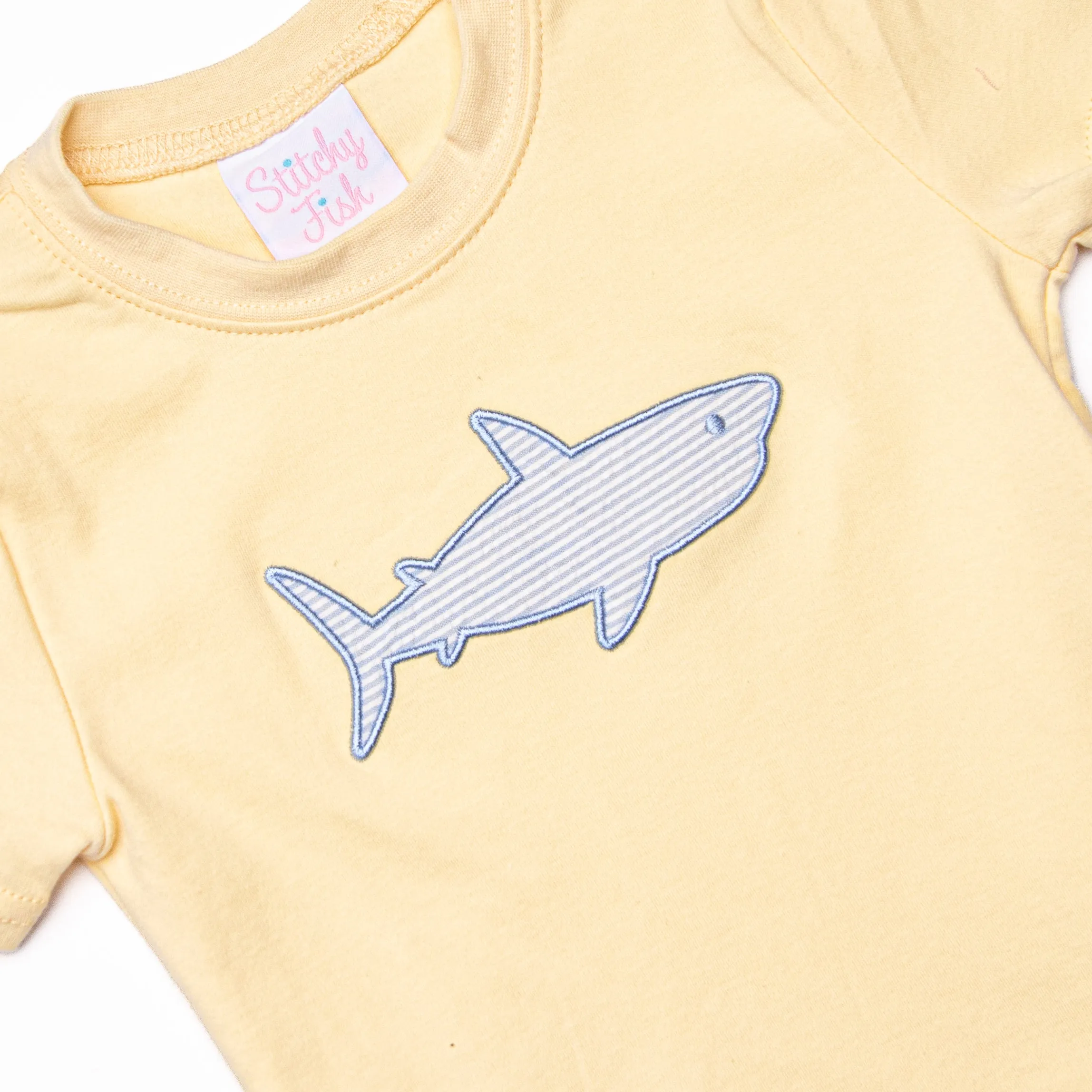 Shark Tail Applique Top, Yellow
