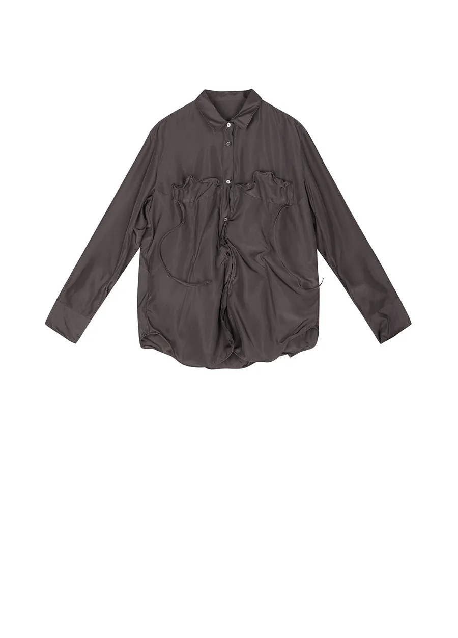 Shirt /JNBY Loose Fitting Long-sleeved Silk Shirt