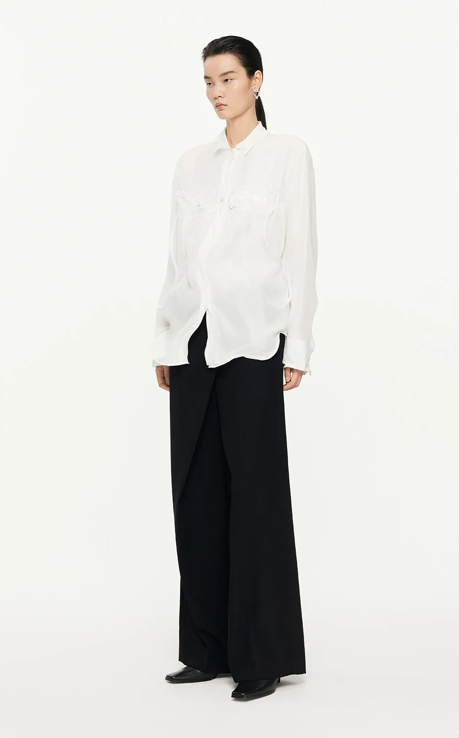 Shirt /JNBY Loose Fitting Long-sleeved Silk Shirt
