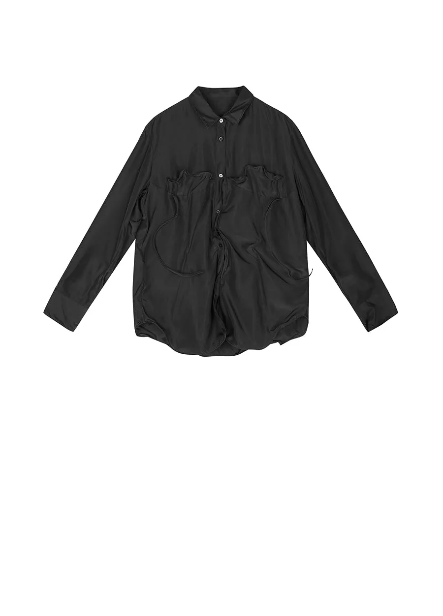 Shirt /JNBY Loose Fitting Long-sleeved Silk Shirt