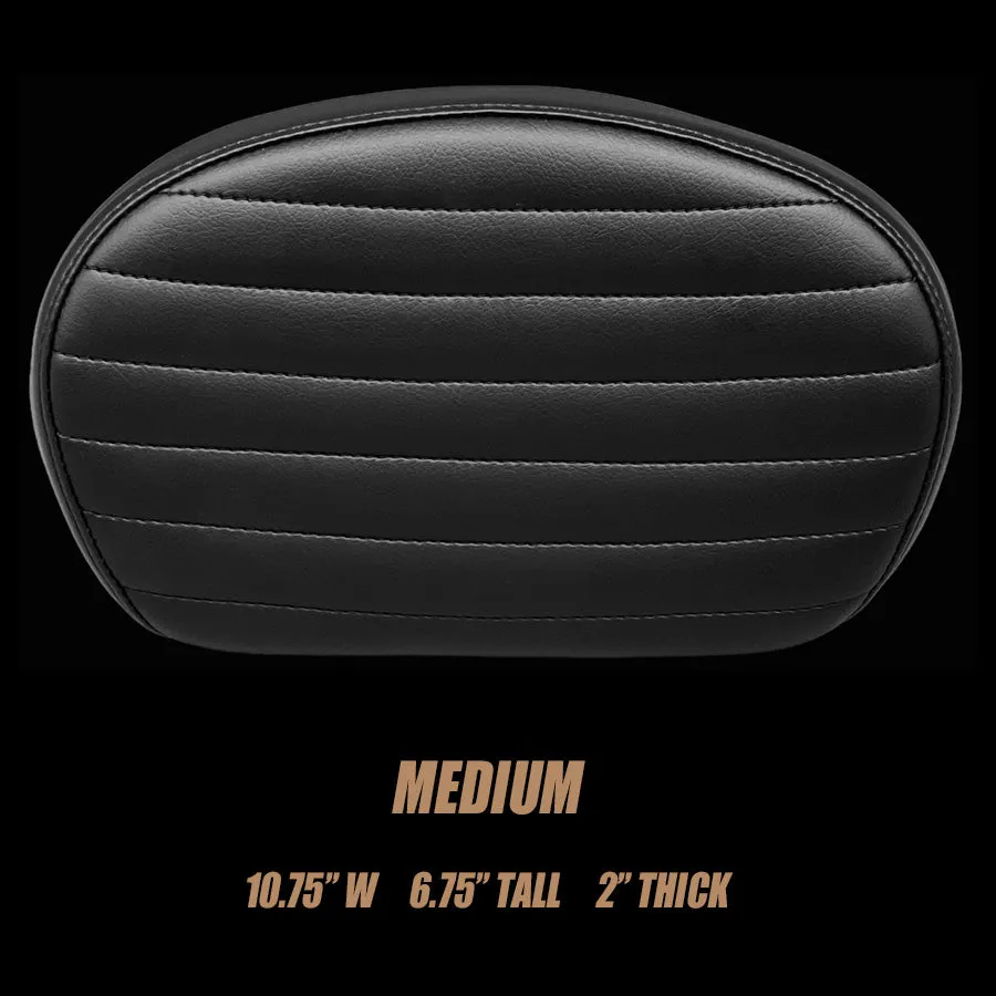 Sissy Bar Pad / Pleated / Dull Black Vinyl