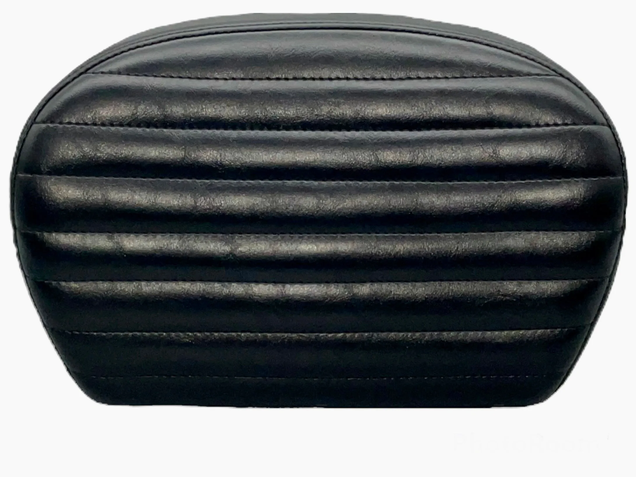 Sissy Bar Pad / Pleated / Shiny Black Vinyl