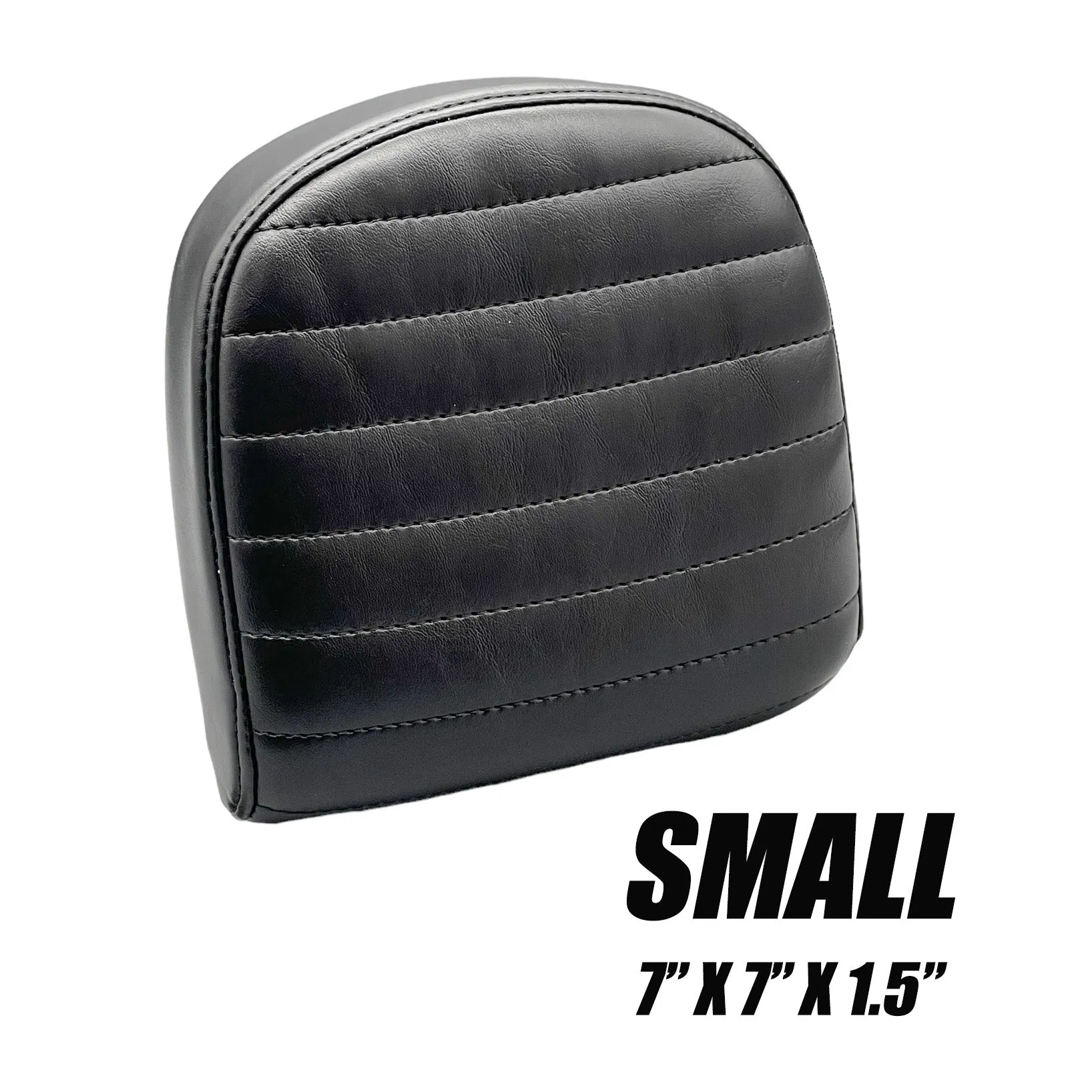 Sissy Bar Pad / Pleated / Shiny Black Vinyl