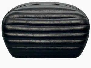 Sissy Bar Pad / Pleated / Shiny Black Vinyl