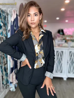 Skyla's Stripe Cuffed Blazer
