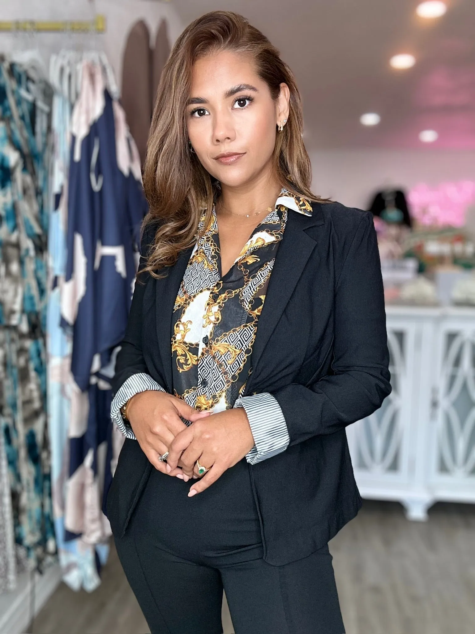 Skyla's Stripe Cuffed Blazer
