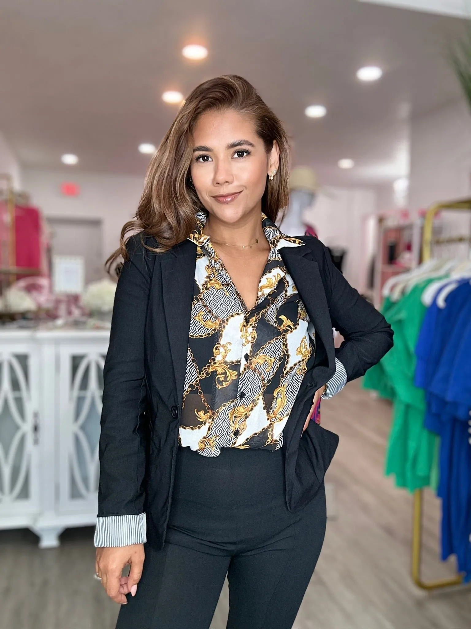 Skyla's Stripe Cuffed Blazer