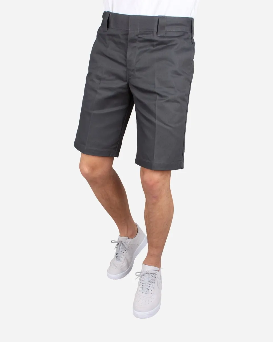 Slim Straight Work Short - Charcoal Grey