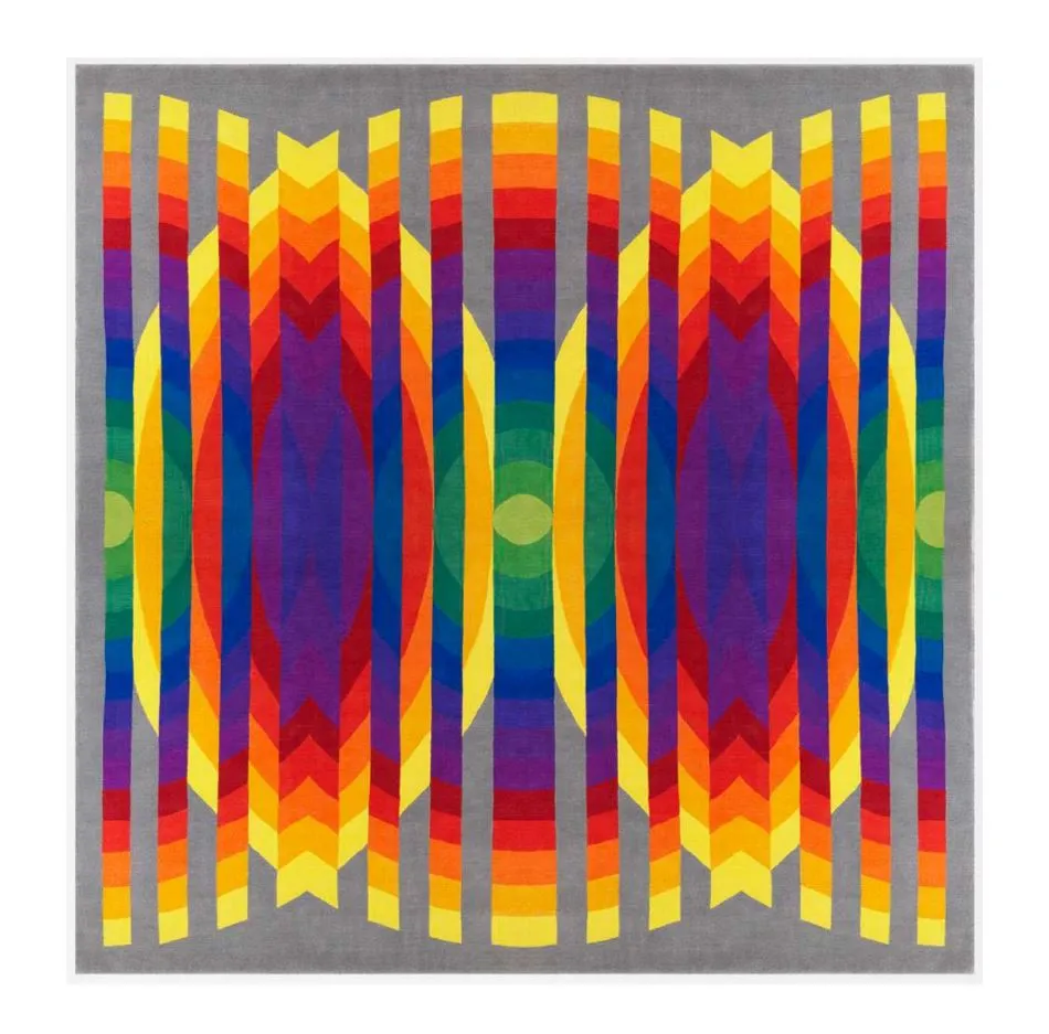 Sèrie 14-2 Cercles Fractionnès Rug by Julio Le Parc
