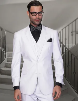 STEVENZ 3 PC WHITE EXTRA LONG MODERN FIT SUIT