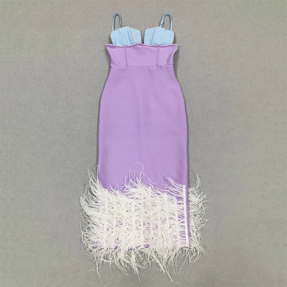 Strappy Sleeveless Splicing Midi Bandage Dress HL9903