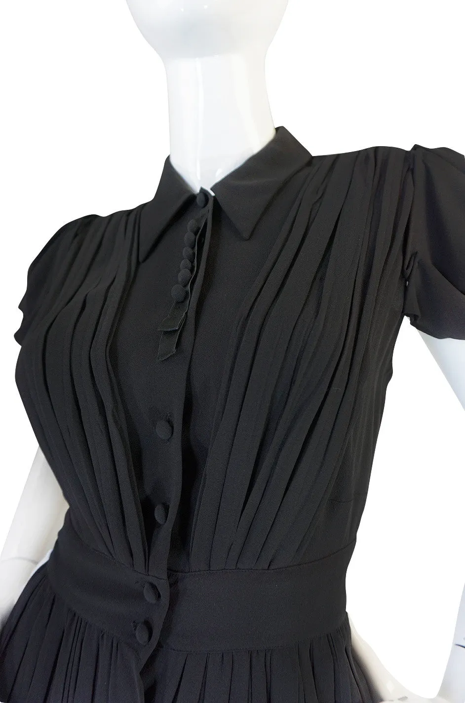 Stunnng Recent Black Silk Pleated Prada Top
