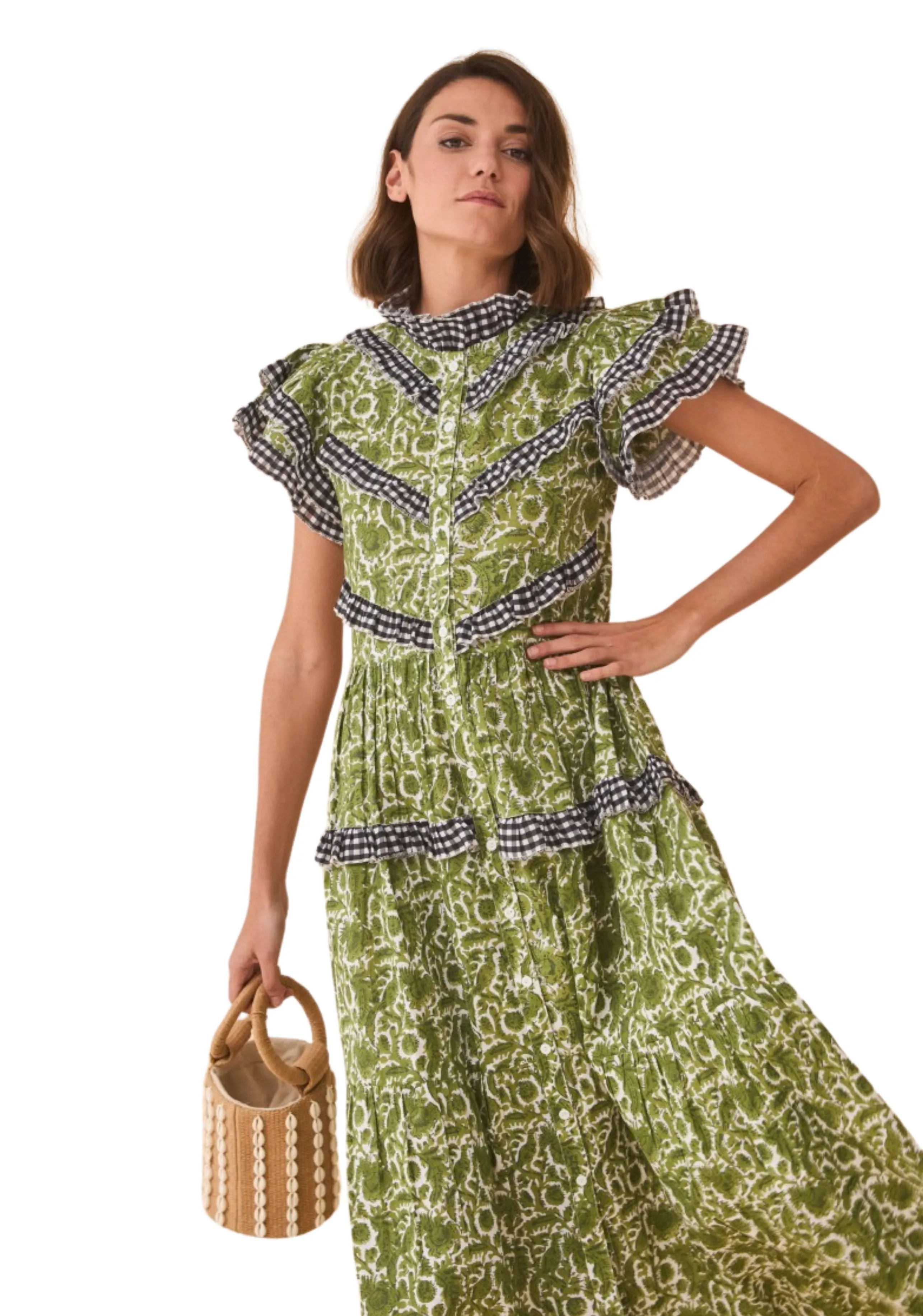 Sunday Brunch Dress Floral Green
