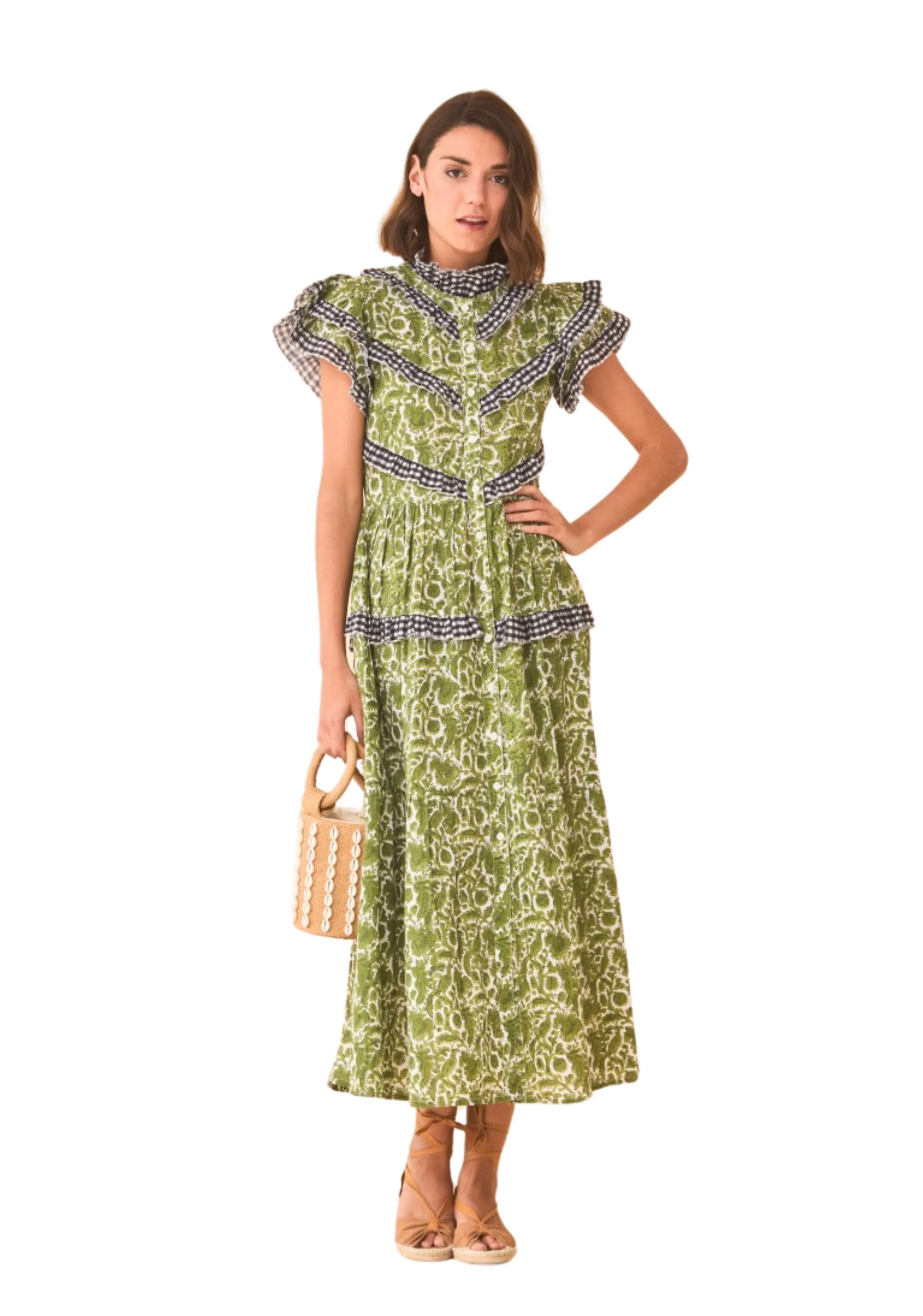 Sunday Brunch Dress Floral Green