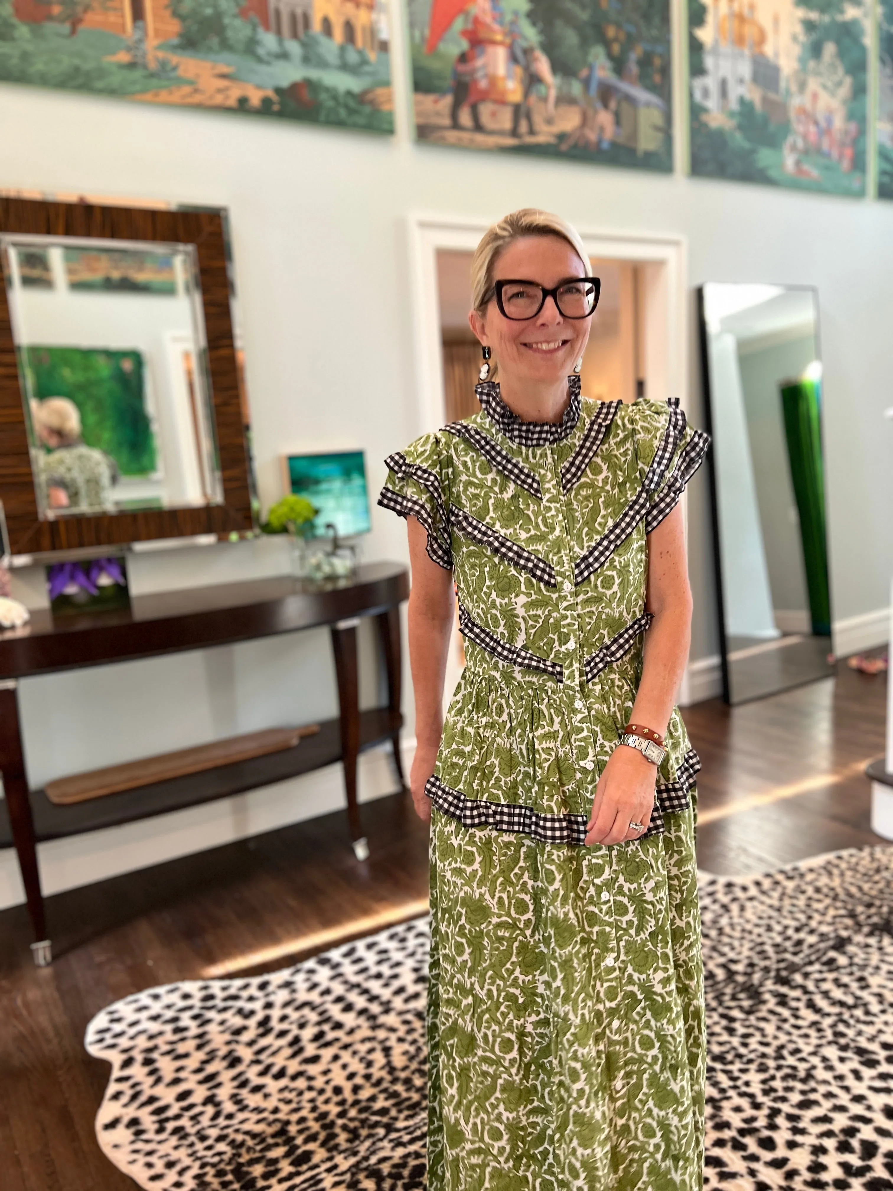 Sunday Brunch Dress Floral Green
