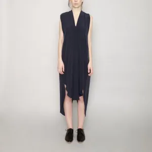 Szeki Navy Origami Dress Cupro