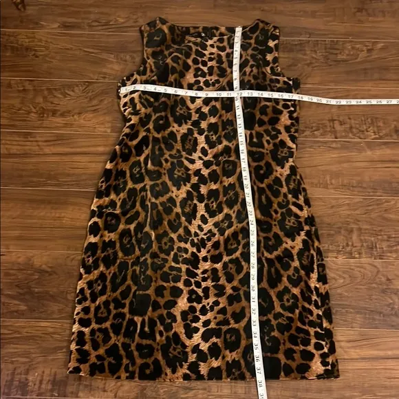 Talbots 100% Cotton Black and Brown Midi Dress, Sz. 12P