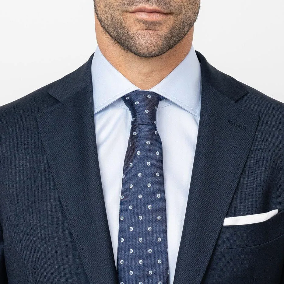 The Blue Fine Twill Spread Dress Shirt