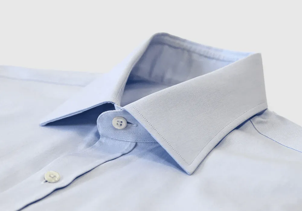 The Blue Fine Twill Spread Dress Shirt