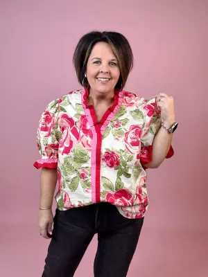 The Riley Top - Cream Pink