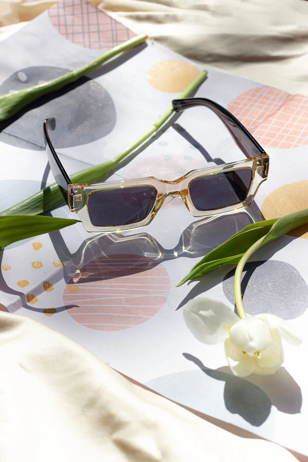 Thick Frame Mini Rectangle Sunglasses