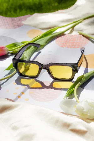 Thick Frame Mini Rectangle Sunglasses