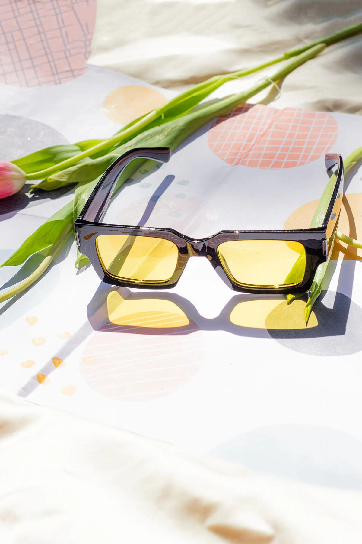 Thick Frame Mini Rectangle Sunglasses