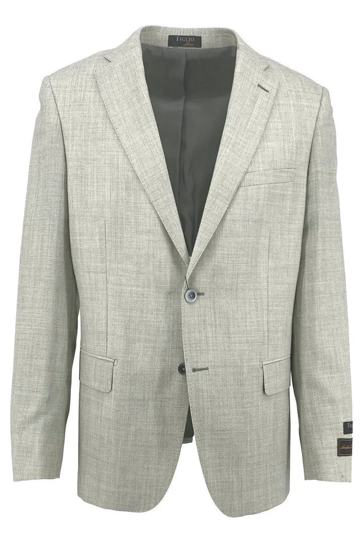 Tiglio Luxe Light Gray Hopsack Dolcetto Modern Fit, Pure Wool Jacket TL107192