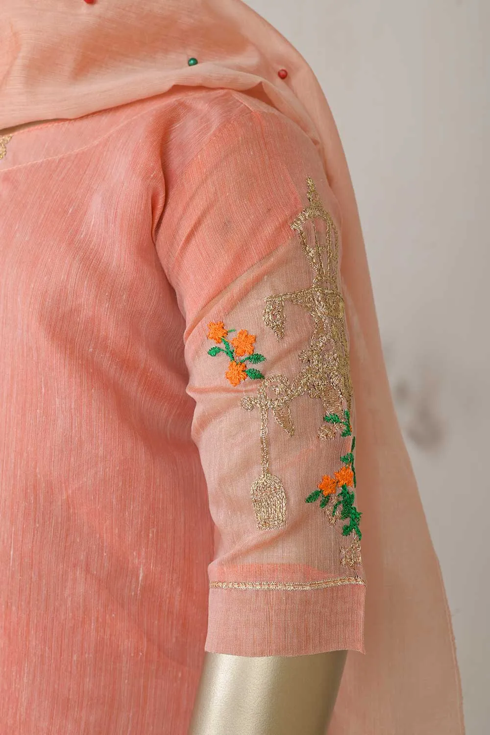 TKF-04-Pink - 3Pc Kids Formal Stitched Dress