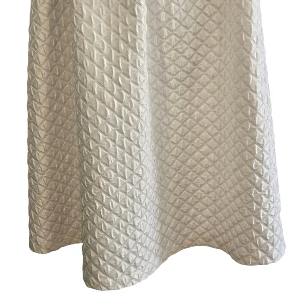 Topshop Diamond Jacquard Quilted Pleated Midi Skirt Fall Trend Off White